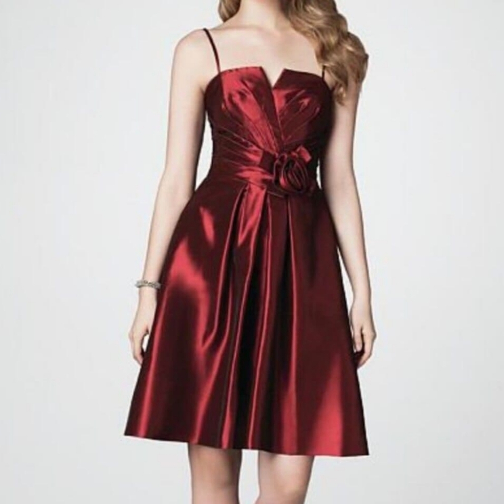 NWT Alfred Angelo Cranberry Rose Tafetta Fit and Flare Cocktail Dress Women's 16